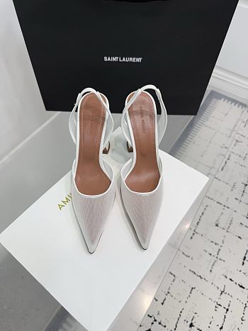 Amina Muaddi Holli Mesh Sling 95 White Mesh 