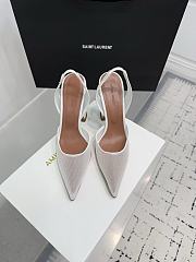 Amina Muaddi Holli Mesh Sling 95 White Mesh  - 5
