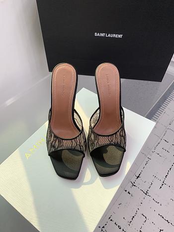 Amina Muaddi Alexa Lace Slipper 95 Beige