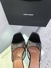 Amina Muaddi Alexa Lace Slipper 95 Beige - 3