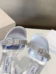 Jimmy Choo Tabatha 95 Silver Metallic Nappa Leather Sandals  - 2