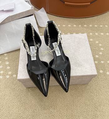 Jimmy Choo Stevie 30 Embellished Patent Leather Pumps in Black