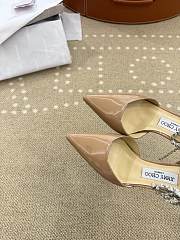 Jimmy Choo Stevie 30 Embellished Patent Leather Pumps in Beige - 2