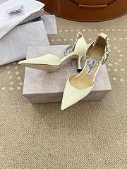 Jimmy Choo Stevie 30 Embellished Patent Leather Pumps in Ivory - 4