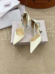 Jimmy Choo Stevie 30 Embellished Patent Leather Pumps in Ivory - 2