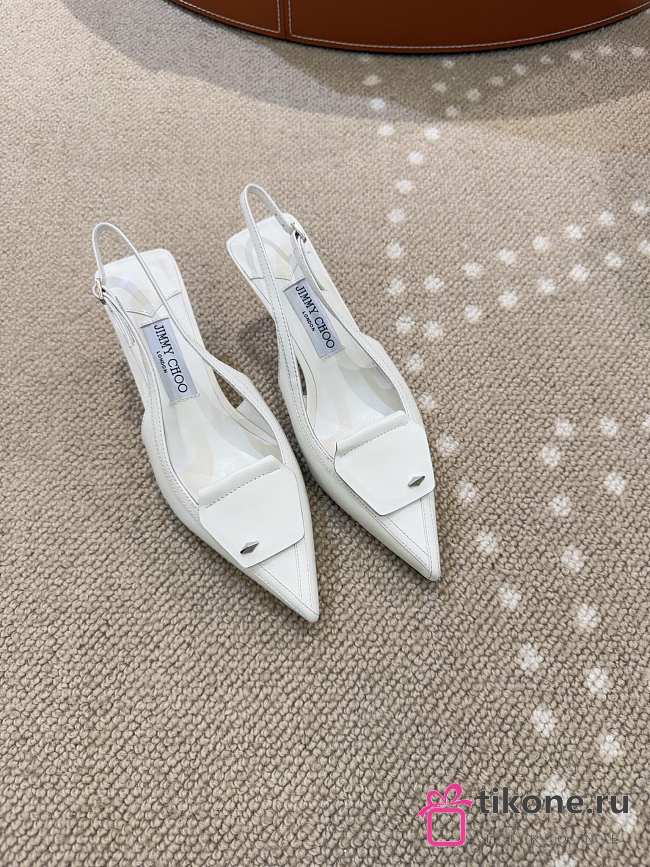 Jimmy Choo Frances 60 Slingback Pumps White - 1