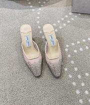 Jimmy Choo Vivi 65 Crystal Mesh Mules Pink  - 1