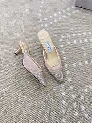 Jimmy Choo Vivi 65 Crystal Mesh Mules Pink  - 6