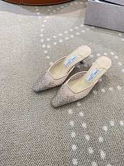 Jimmy Choo Vivi 65 Crystal Mesh Mules Pink  - 3