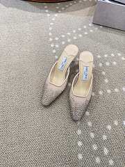 Jimmy Choo Vivi 65 Crystal Mesh Mules Pink  - 5