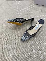 Jimmy Choo Vivi 65 Crystal Mesh Mules Black - 5