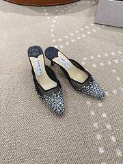 Jimmy Choo Vivi 65 Crystal Mesh Mules Black - 6