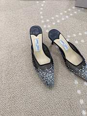 Jimmy Choo Vivi 65 Crystal Mesh Mules Black - 2