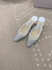 Jimmy Choo Vivi 65 Crystal Mesh Mules White - 3
