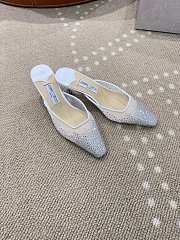 Jimmy Choo Vivi 65 Crystal Mesh Mules White - 2