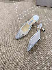 Jimmy Choo Vivi 65 Crystal Mesh Mules White - 4