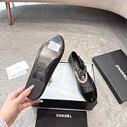 Chanel Mary Janes Lambskin Patent Calfskin Imitation Pearls & Metal Black - 4