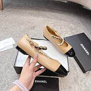 Chanel Mary Janes Lambskin Patent Calfskin Imitation Pearls & Metal Beige & Black - 2