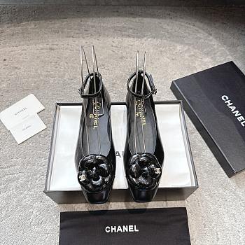 Chanel Ballet Flats Shiny Calfskin Black