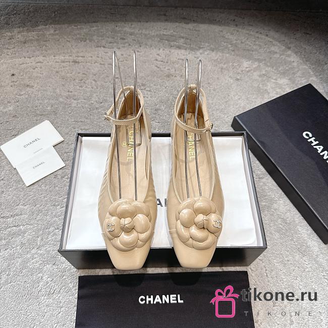 Chanel Ballet Flats Shiny Calfskin Beige - 1