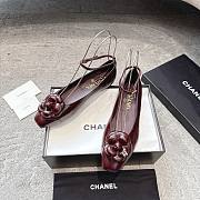 Chanel Ballet Flats Shiny Calfskin Burgundy - 5