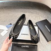 Chanel Ballet Flats Lambskin & Patent Calfskin Black G46663 - 3