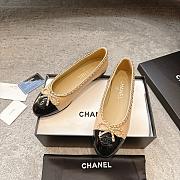Chanel Ballet Flats Lambskin & Patent Calfskin Beige & Black  - 6