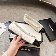 Chanel Ballet Flats Lambskin & Patent Calfskin White & Black  - 2