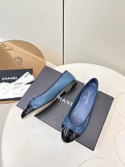 Chanel Ballet Flats Patent Calfskin Navy Blue & Black - 2