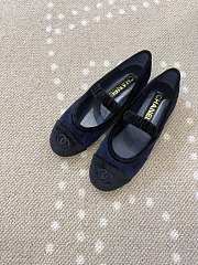 Chanel Mary Janes Velvet Navy Blue & Black - 6