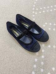 Chanel Mary Janes Velvet Navy Blue & Black - 5