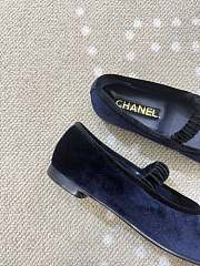 Chanel Mary Janes Velvet Navy Blue & Black - 3