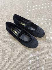 Chanel Mary Janes Velvet Navy Black - 4