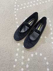 Chanel Mary Janes Velvet Navy Black - 5