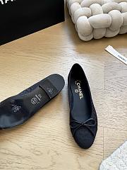 Chanel Ballet Flats Embroidered Fabric & Grosgrain Black - 4
