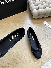 Chanel Ballet Flats Embroidered Fabric & Grosgrain Black - 3