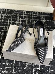 Jimmy Choo Amel 50 Black Crystal Mesh & Satin Pumps - 5