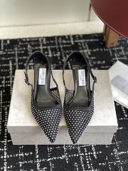 Jimmy Choo Amel 50 Black Crystal Mesh & Satin Pumps - 4