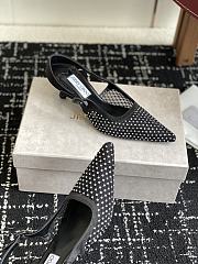 Jimmy Choo Amel 50 Black Crystal Mesh & Satin Pumps - 3