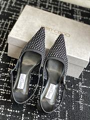 Jimmy Choo Amel 50 Black Crystal Mesh & Satin Pumps - 2
