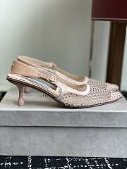 Jimmy Choo Amel 50 Pink Crystal Mesh & Satin Pumps - 4