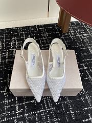 Jimmy Choo Amel 50 White Crystal Mesh & Satin Pumps - 1