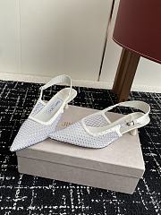 Jimmy Choo Amel 50 White Crystal Mesh & Satin Pumps - 4