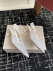 Jimmy Choo Amel 50 White Crystal Mesh & Satin Pumps - 2