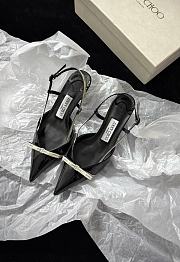 Camila 65 Black Patent Slingback Pumps - 1