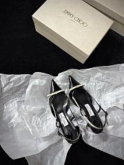 Camila 65 Black Patent Slingback Pumps - 4