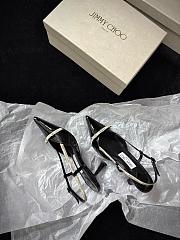 Camila 65 Black Patent Slingback Pumps - 2