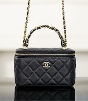 Chanel Long Vanity With Chain Grained Shiny Calfskin & Gold-Tone Metal Black - 19.5x12x6.5cm - 1