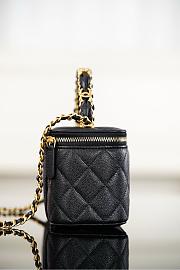 Chanel Long Vanity With Chain Grained Shiny Calfskin & Gold-Tone Metal Black - 19.5x12x6.5cm - 4