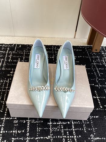 Jimmy Choo Belinda Pump 90 Light Blue Patent Leather Pump